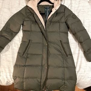Ralph Lauren olive green puffer coat